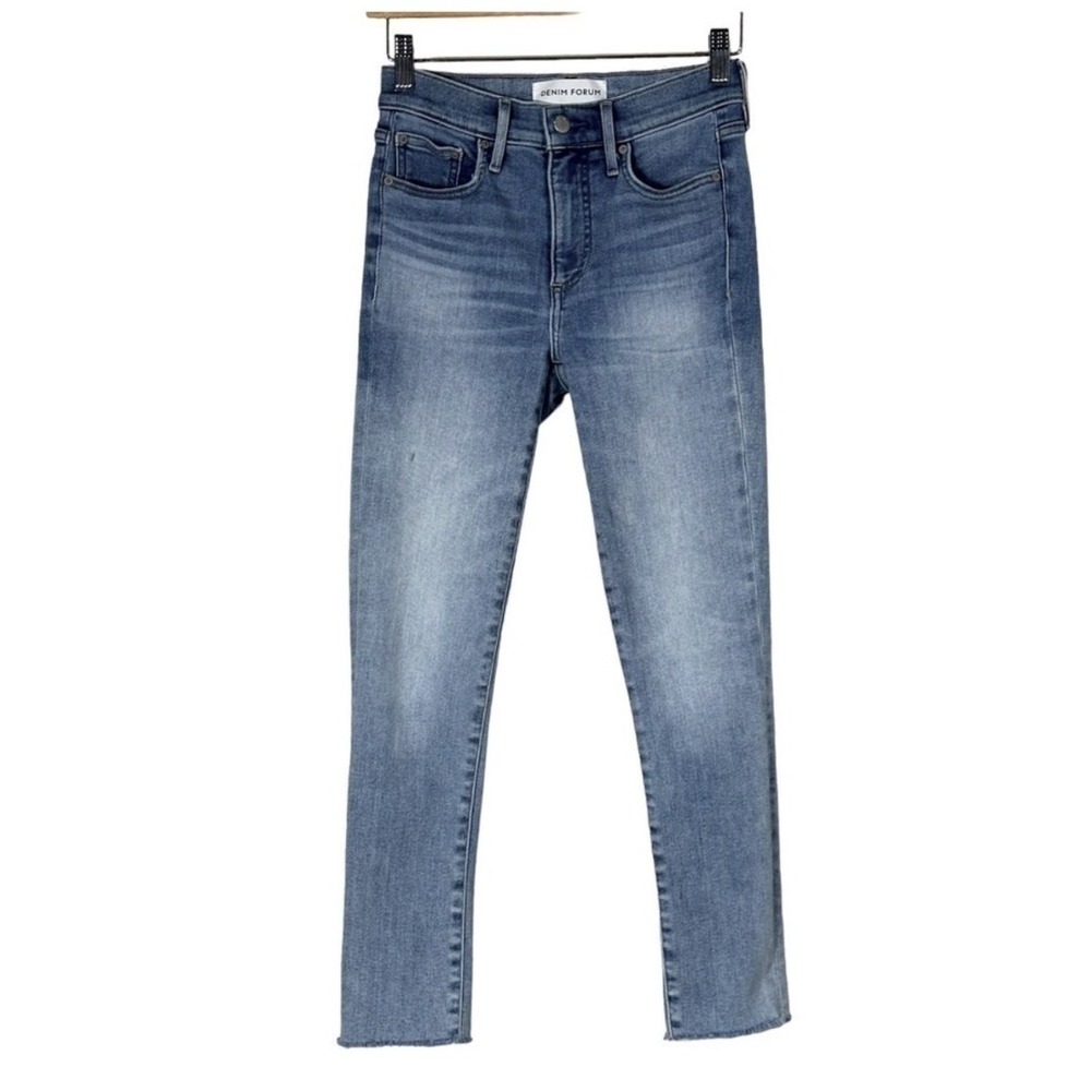 Denim Forum Aritzia Jeans Pants Nico Skinny Crop Distressed Frayed Hem Size 25